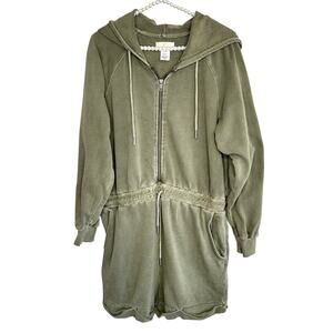 L*Space Stay Cool Hooded Romper Y2k Beach Women Medium Grunge Athleisure Utility